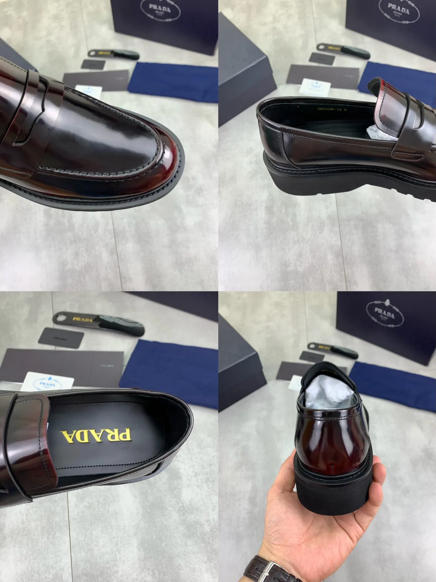 Factory price P880💰Original quality, top version🔱 ＰＲＡＤＡPrada. Men’s business casual leather shoes, top quality products. 1:1 shipment⬆️Luxurious and noble👞All imported original color-brushed edge beads, just to create a more comfortable wearing experience. Upper: Original comfortable open-edge bead rubbed color calfskin➕Top imported water-dyed full cow lining, original high-end lightweight and comfortable TPU foam combination bottom✔️Code number: 39-44 (38 45) 46 47 can be customized)